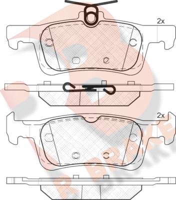 R Brake RB2174 - Bremžu uzliku kompl., Disku bremzes adetalas.lv