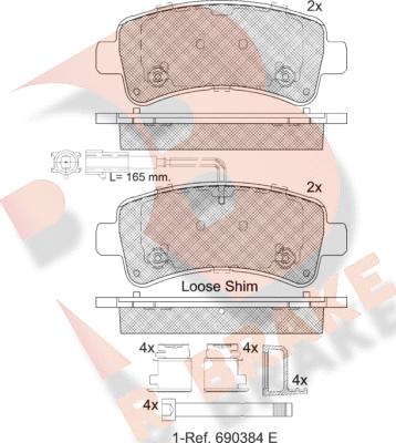 R Brake RB2240 - Bremžu uzliku kompl., Disku bremzes adetalas.lv