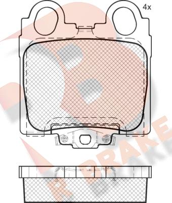 R Brake RB2208 - Bremžu uzliku kompl., Disku bremzes adetalas.lv