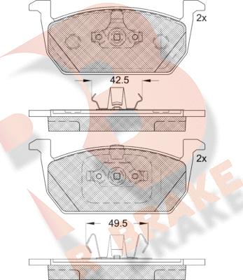 R Brake RB2285 - Bremžu uzliku kompl., Disku bremzes adetalas.lv