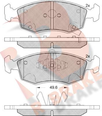 R Brake RB2225 - Bremžu uzliku kompl., Disku bremzes adetalas.lv