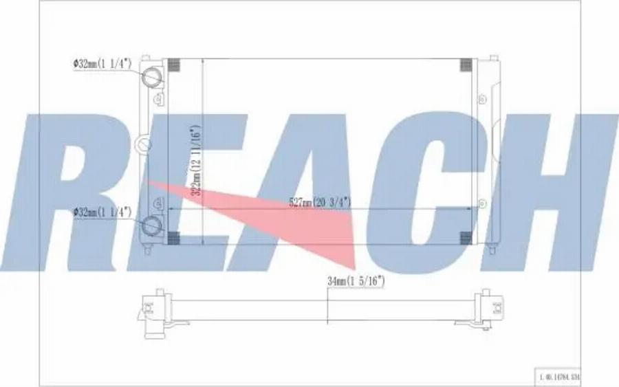 REACH 1.40.14784.534 - Radiators, Motora dzesēšanas sistēma adetalas.lv