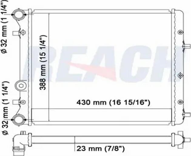 REACH 1.40.15182.523 - Radiators, Motora dzesēšanas sistēma adetalas.lv