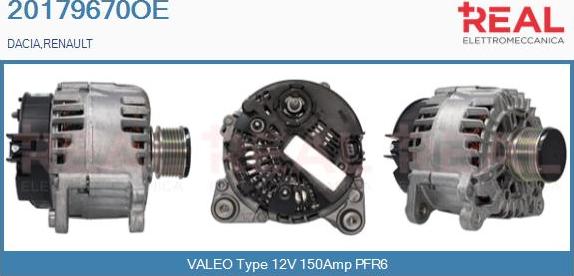 REAL 20179670OE - Ģenerators adetalas.lv