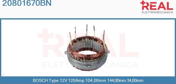 REAL 20801670BN - Stators, Ģenerators adetalas.lv