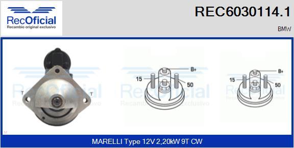 RECOFICIAL REC6030114.1 - Starteris adetalas.lv