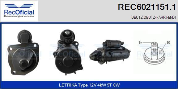 RECOFICIAL REC6021151.1 - Starteris adetalas.lv