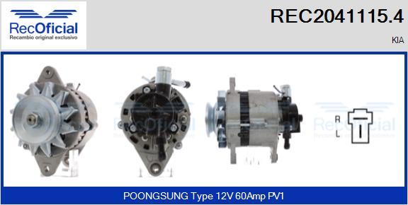 RECOFICIAL REC2041115.4 - Ģenerators adetalas.lv