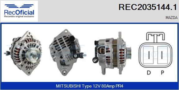 RECOFICIAL REC2035144.1 - Ģenerators adetalas.lv