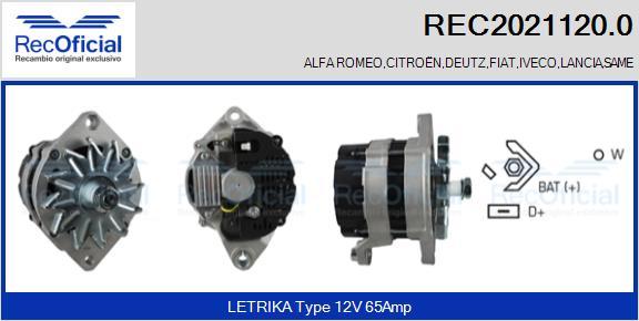 RECOFICIAL REC2021120.0 - Ģenerators adetalas.lv