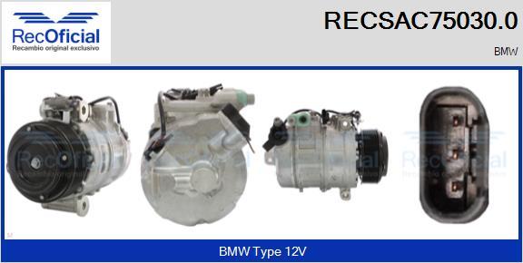 RECOFICIAL RECSAC75030.0 - Kompresors, Gaisa kond. sistēma adetalas.lv