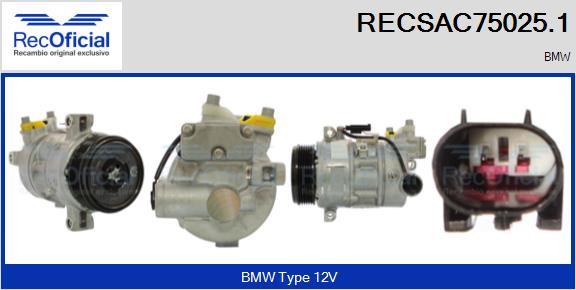 RECOFICIAL RECSAC75025.1 - Kompresors, Gaisa kond. sistēma adetalas.lv