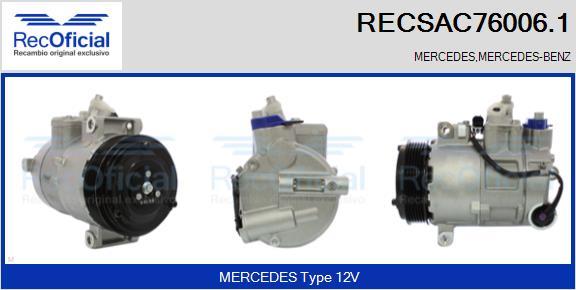 RECOFICIAL RECSAC76006.1 - Kompresors, Gaisa kond. sistēma adetalas.lv