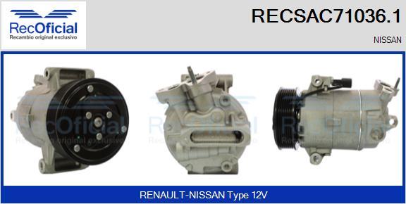 RECOFICIAL RECSAC71036.1 - Kompresors, Gaisa kond. sistēma adetalas.lv