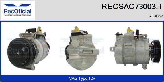 RECOFICIAL RECSAC73003.1 - Kompresors, Gaisa kond. sistēma adetalas.lv