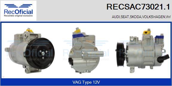 RECOFICIAL RECSAC73021.1 - Kompresors, Gaisa kond. sistēma adetalas.lv