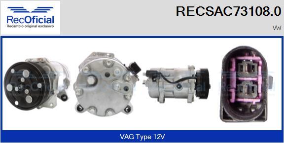 RECOFICIAL RECSAC73108.0 - Kompresors, Gaisa kond. sistēma adetalas.lv