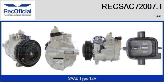 RECOFICIAL RECSAC72007.1 - Kompresors, Gaisa kond. sistēma adetalas.lv