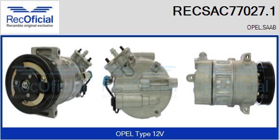 RECOFICIAL RECSAC77027.1 - Kompresors, Gaisa kond. sistēma adetalas.lv