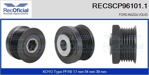 RECOFICIAL RECSCP96101.1 - Piedziņas skriemelis, Ģenerators adetalas.lv