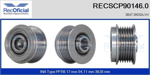 RECOFICIAL RECSCP90146.0 - Piedziņas skriemelis, Ģenerators adetalas.lv