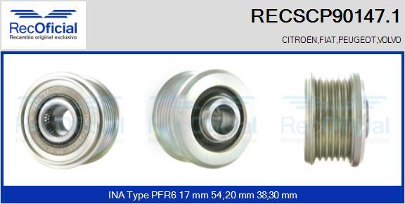 RECOFICIAL RECSCP90147.1 - Piedziņas skriemelis, Ģenerators adetalas.lv