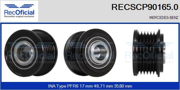 RECOFICIAL RECSCP90165.0 - Piedziņas skriemelis, Ģenerators adetalas.lv