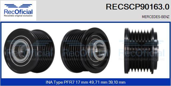 RECOFICIAL RECSCP90163.0 - Piedziņas skriemelis, Ģenerators adetalas.lv