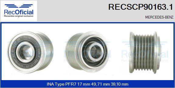 RECOFICIAL RECSCP90163.1 - Piedziņas skriemelis, Ģenerators adetalas.lv