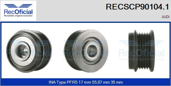 RECOFICIAL RECSCP90104.1 - Piedziņas skriemelis, Ģenerators adetalas.lv