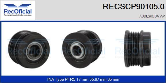 RECOFICIAL RECSCP90105.0 - Piedziņas skriemelis, Ģenerators adetalas.lv