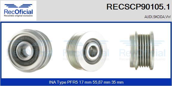 RECOFICIAL RECSCP90105.1 - Piedziņas skriemelis, Ģenerators adetalas.lv