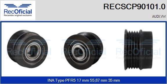 RECOFICIAL RECSCP90101.0 - Piedziņas skriemelis, Ģenerators adetalas.lv