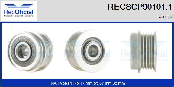 RECOFICIAL RECSCP90101.1 - Piedziņas skriemelis, Ģenerators adetalas.lv