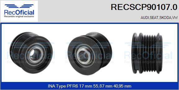 RECOFICIAL RECSCP90107.0 - Piedziņas skriemelis, Ģenerators adetalas.lv