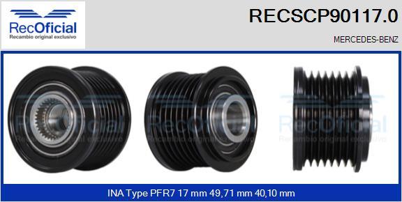 RECOFICIAL RECSCP90117.0 - Piedziņas skriemelis, Ģenerators adetalas.lv