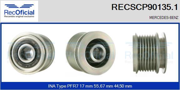 RECOFICIAL RECSCP90135.1 - Piedziņas skriemelis, Ģenerators adetalas.lv