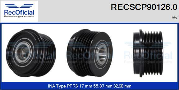 RECOFICIAL RECSCP90126.0 - Piedziņas skriemelis, Ģenerators adetalas.lv