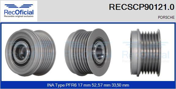 RECOFICIAL RECSCP90121.0 - Piedziņas skriemelis, Ģenerators adetalas.lv