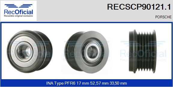 RECOFICIAL RECSCP90121.1 - Piedziņas skriemelis, Ģenerators adetalas.lv