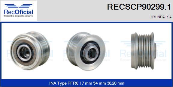 RECOFICIAL RECSCP90299.1 - Piedziņas skriemelis, Ģenerators adetalas.lv