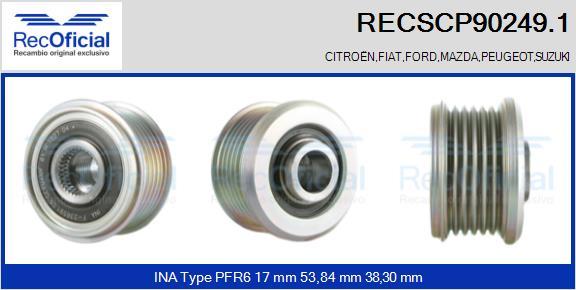 RECOFICIAL RECSCP90249.1 - Piedziņas skriemelis, Ģenerators adetalas.lv