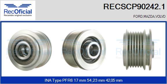 RECOFICIAL RECSCP90242.1 - Piedziņas skriemelis, Ģenerators adetalas.lv