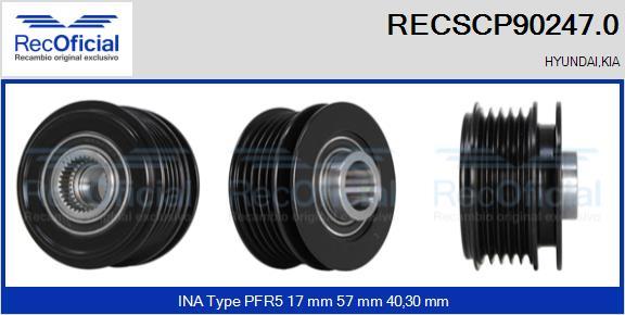 RECOFICIAL RECSCP90247.0 - Piedziņas skriemelis, Ģenerators adetalas.lv