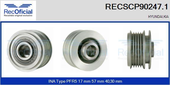 RECOFICIAL RECSCP90247.1 - Piedziņas skriemelis, Ģenerators adetalas.lv