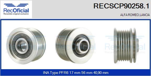 RECOFICIAL RECSCP90258.1 - Piedziņas skriemelis, Ģenerators adetalas.lv