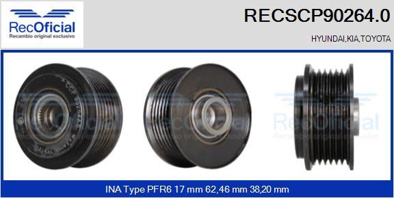 RECOFICIAL RECSCP90264.0 - Piedziņas skriemelis, Ģenerators adetalas.lv