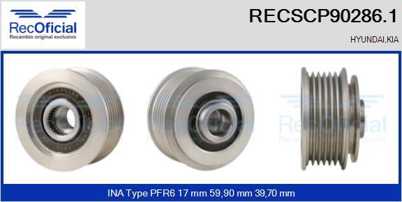 RECOFICIAL RECSCP90286.1 - Piedziņas skriemelis, Ģenerators adetalas.lv