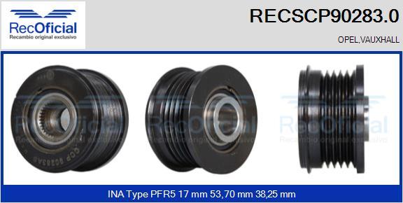 RECOFICIAL RECSCP90283.0 - Piedziņas skriemelis, Ģenerators adetalas.lv