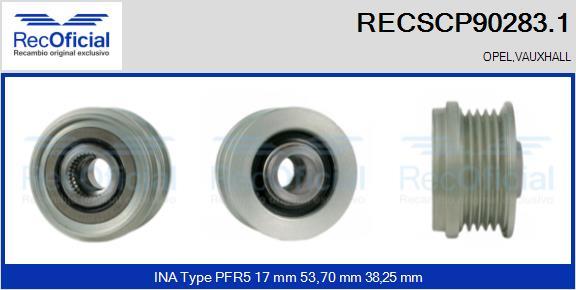 RECOFICIAL RECSCP90283.1 - Piedziņas skriemelis, Ģenerators adetalas.lv